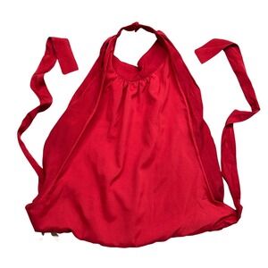 Musera Red Halter Neck Tie Back Top Size XS Viscose Blend High Neck NWT NICE!